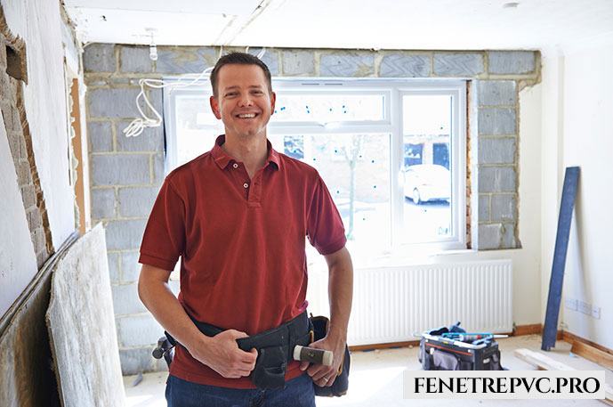 humain maison chantier tshirt rouge